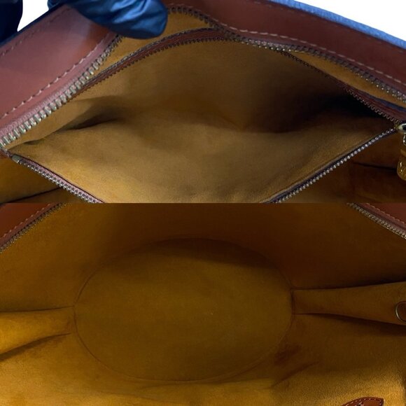 LOUIS VUITTON Vintage Brown Leather Tote Bag - Picture 8 of 9